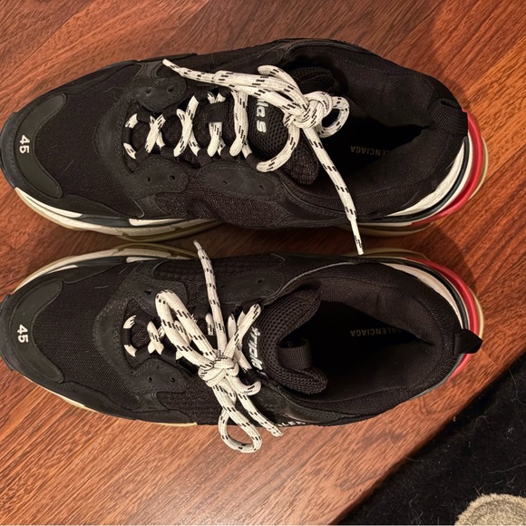Balenciaga Triple S Black and Red first version. Worn less than ten times. Sz 45 - Picture 5 of 7